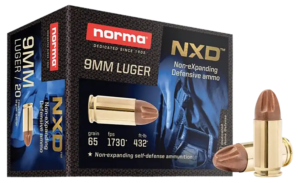Norma 9mm Luger 65gr Self Defense NXD Ammo - 20 Rounds per Box