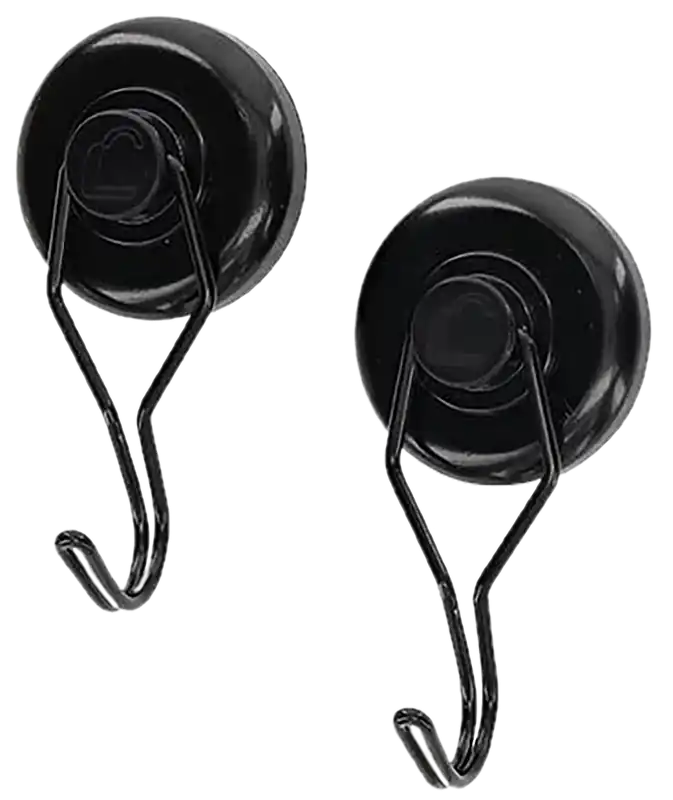 Magnetic Hook Black Steel 2 Pack - Holds 20 lbs