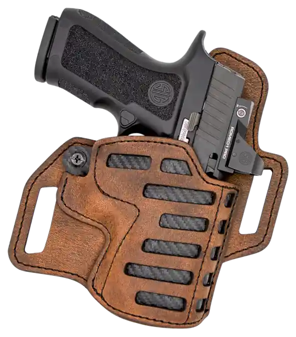 Versacarry C22112 Compound OWB Size 01 Brown Leather Belt Slide Holster