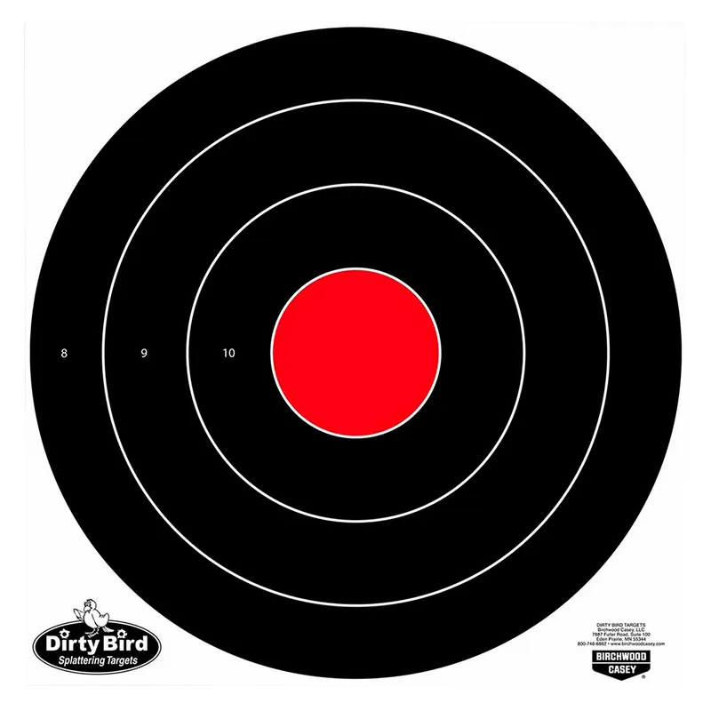 Birchwood Casey Dirty Bird Bullseye Tagboard Target 17.25" - Pack of 100