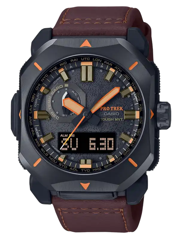 Casio Pro Trek PRW6900YL5 Black/Brown with Digital Compass, Size 145-215mm - G-shock/VLC Distribution
