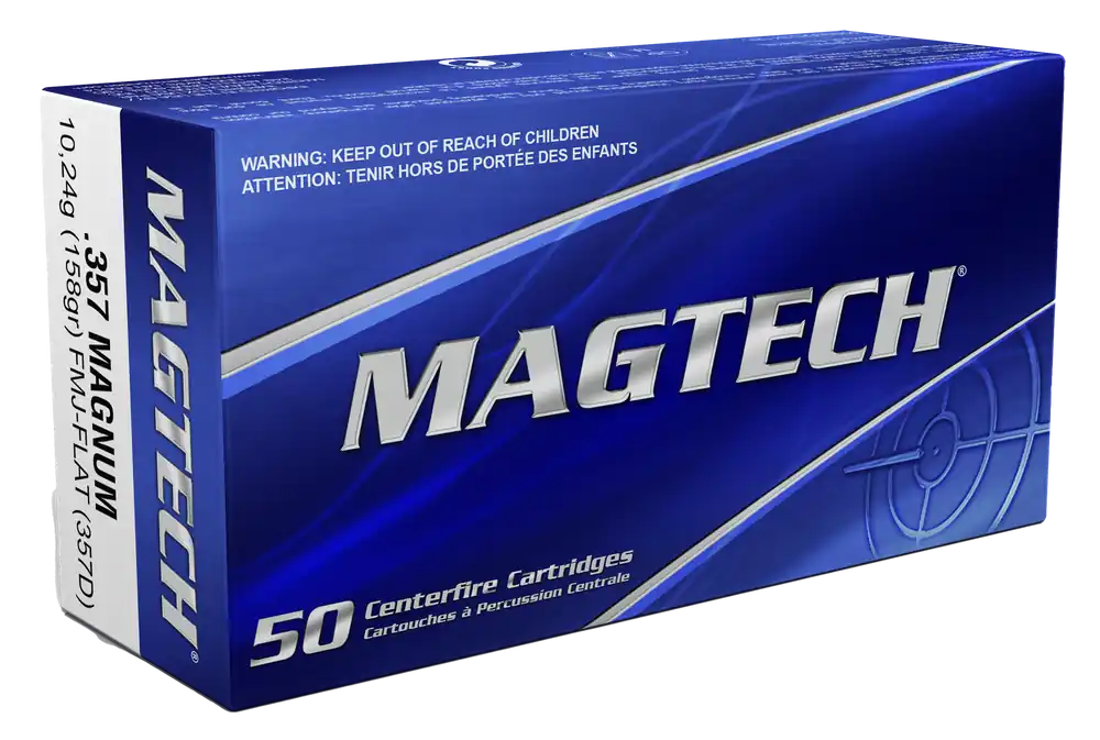 Magtech 357 Magnum 158gr FMJ Flat Point Ammo - 50 Rounds per Box