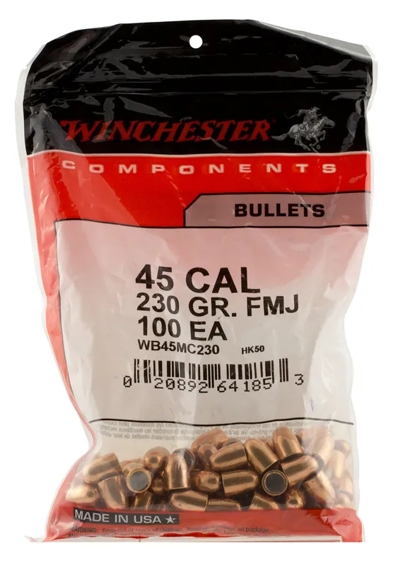 Winchester WBR45230 .45 Cal 230gr FMJ Truncated Cone Ammo - 500 Rounds/3 Cases