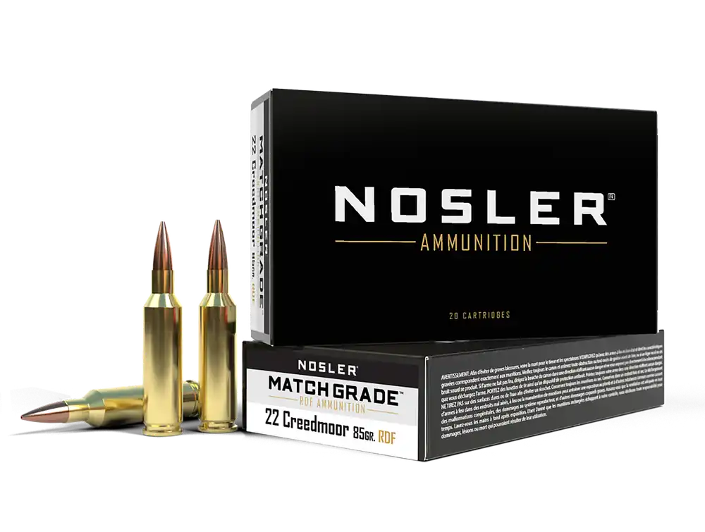 Nosler 51297 Match Grade 22 Creedmoor 85gr RDF HPBT 20/Box, 10/Case