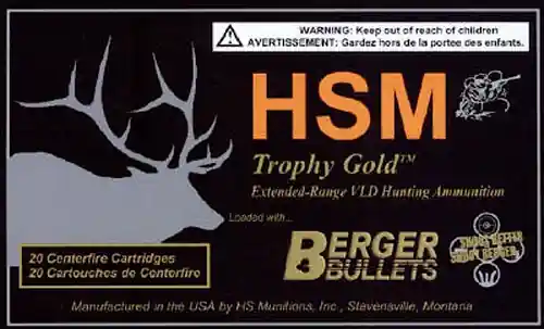 HSM 300 H&H Mag 185gr Berger VLD Match Ammo - 20 Rounds