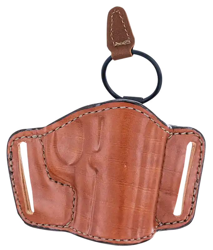 Bianchi 19254 105 Minimalist OWB Tan Leather Belt Slide for Glock 17/19, S&W M&P 2.0, Springfield TRP Operator - Right Hand, Fits Belts Up to 1.75" Wide, Size 13/15
