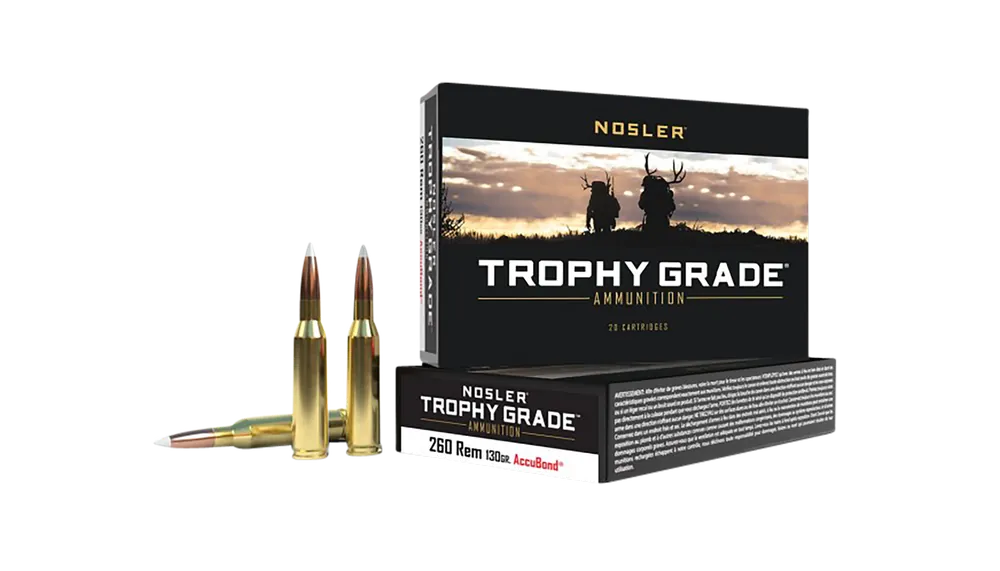 Nosler Trophy Grade 260 Remington 130gr AccuBond Ammunition - 20 Rounds per Box