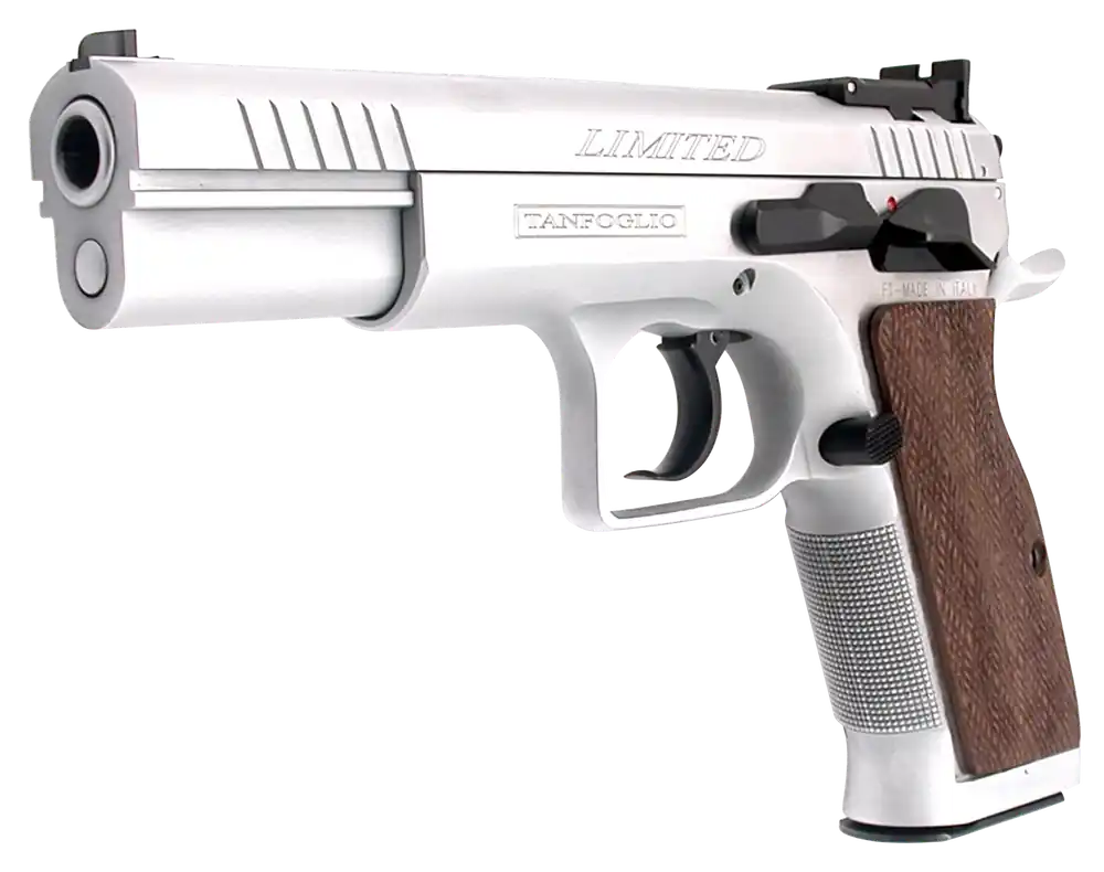 Tanfoglio Defiant Limited Pro 9mm Pistol with Hard Chrome Finish and Brown Polymer Grip