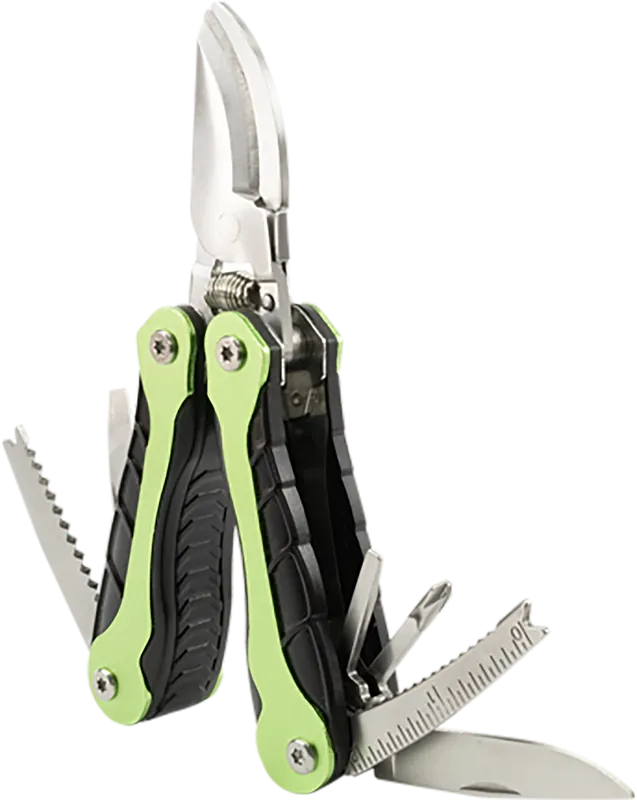 AccuSharp 084C Gardener's Folding Knife - Black/Green Plain Blade
