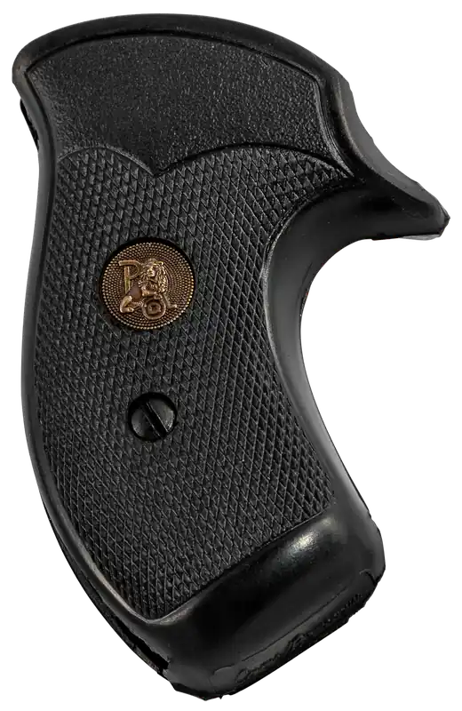 Pachmayr Compact Grip for S&W J Frame Round Butt - Checkered Black Rubber