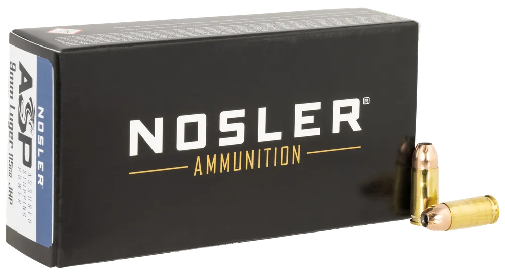 Nosler 51017 9mm Luger 115gr JHP Ammo - 50 Rounds/Box, 10 Boxes/Case
