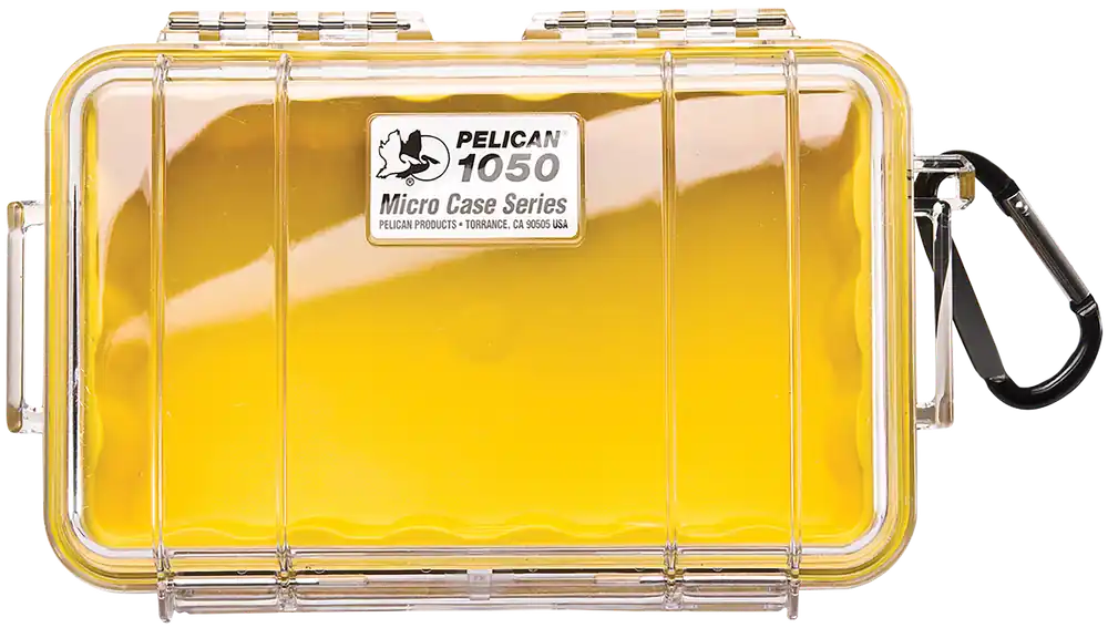 Pelican Micro Case 1050 Yellow/Clear 7.99" Polycarbonate