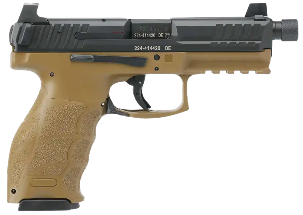 HK VP9 Tactical 9mm Luger, 17+1 Capacity, 4.70" Threaded Barrel, FDE Frame, Ambidextrous
