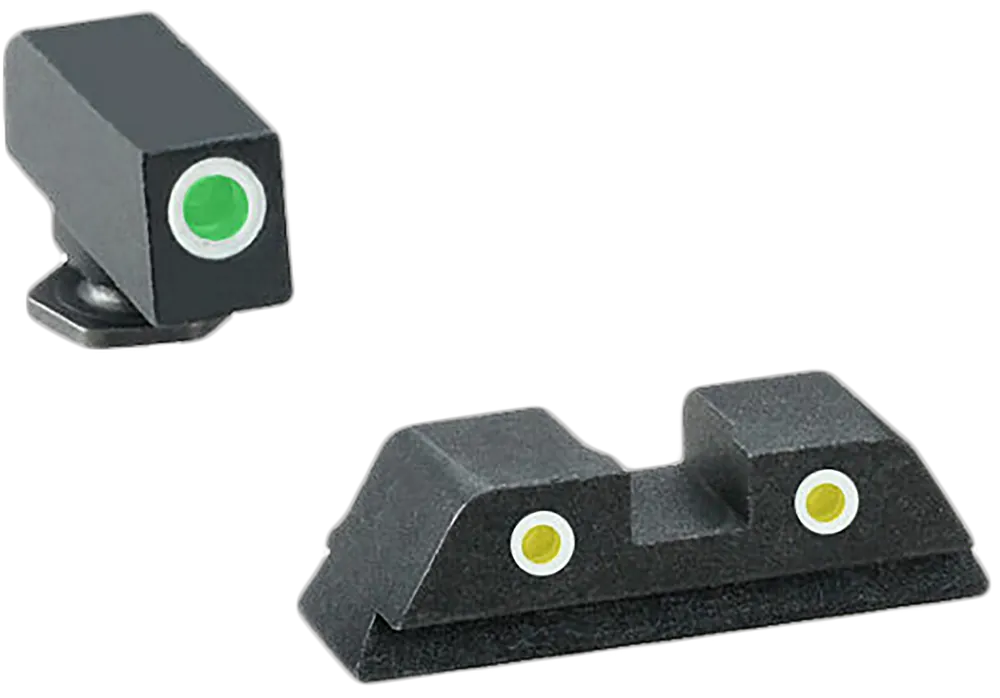 AmeriGlo GL115 Classic Tritium Sight Set for Glock - Green Front & Yellow Rear Sights