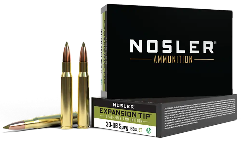 Nosler 40036 E-Tip 30-06 Springfield 168gr Lead-Free Ammo 20/Box