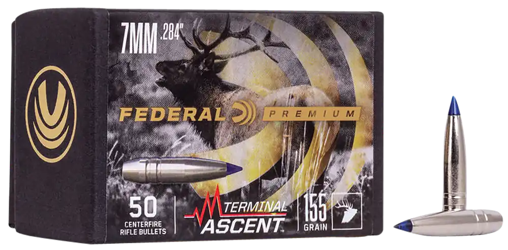 Federal Premium Terminal Ascent 7mm 155gr Ammunition - 50 Rounds Per Box, 4 Boxes Per Case