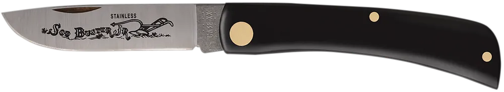 Case 00095 Sod Buster Jr. Folding Skinner Knife with Black Synthetic Handle
