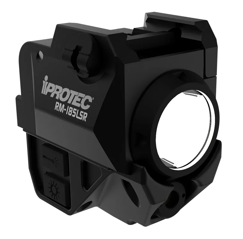 iProtec RM185LSR Rail-Mount Firearm Light with Red Laser - 185 Lumen White Light, Black