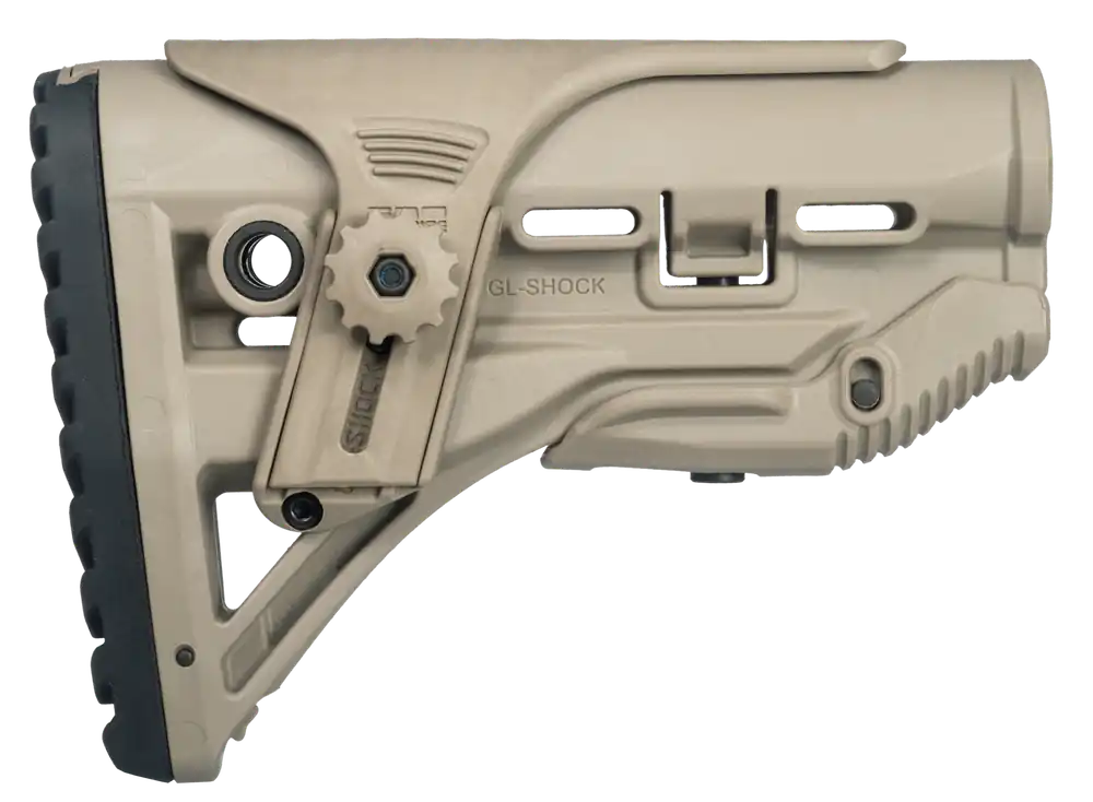 FAB Defense GL-Shock AR-15/M16/M4 Buttstock with Adjustable Cheek-Rest & Anti-Rattle, Flat Dark Earth