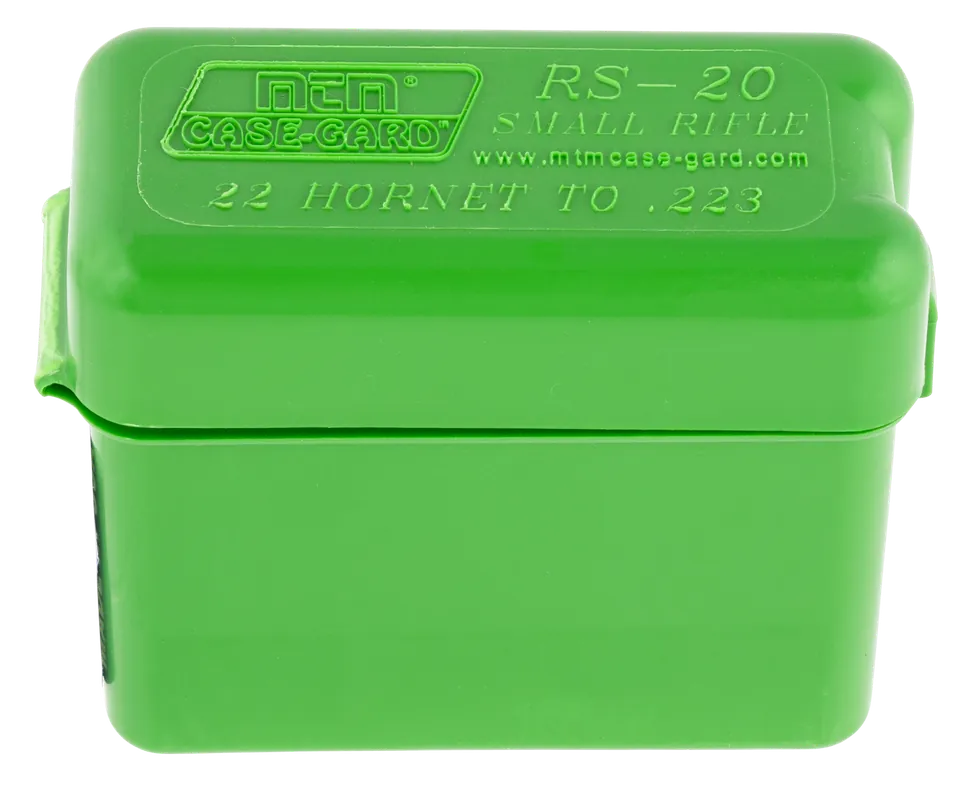 MTM Case-Gard RS2010 Multi-Caliber Ammo Box, Belt Style, Green, 20-Round Capacity