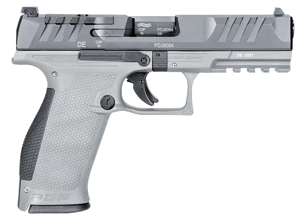 Walther Arms PDP Full Size 9mm Luger, 18+1 Capacity, 4.50" Stainless Barrel, Optic Ready Slide, Gray Polymer Frame