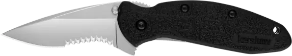 Kershaw Scallion 1620ST Folding Knife with Part Serrated Blade and Black Nylon Handle