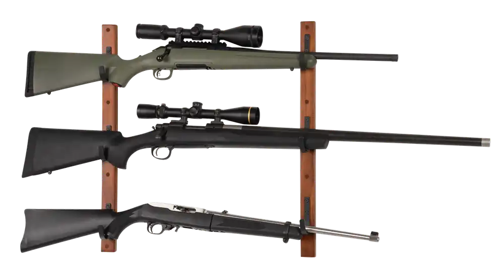 Allen 5656 Gun Collector: 3-Gun Rack for Rifles/Shotguns in Brown/Black Wood and Steel
