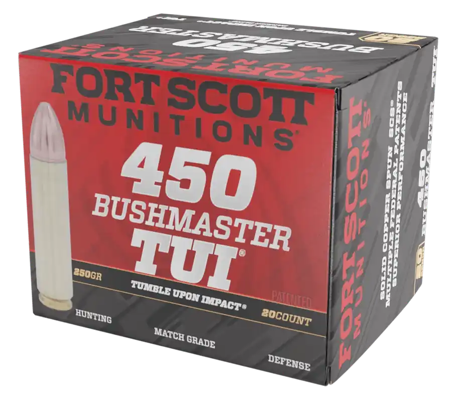 Fort Scott Munitions 450 Bushmaster 250gr TUI Solid Copper Rifle Ammo - 20/Box