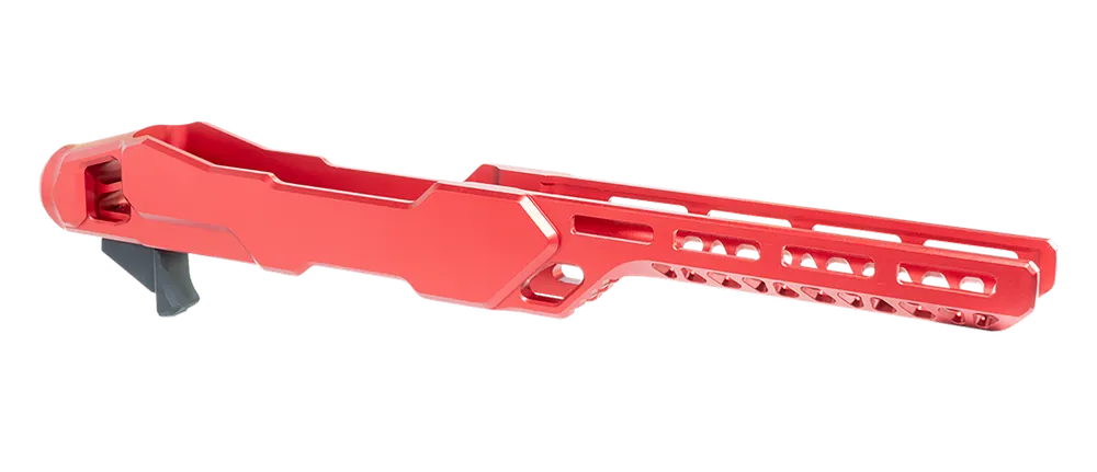 Timber Creek Outdoors Enforcer Rifle Chassis for Ruger 10/22 - Red Aluminum, MSR Buffer Tube Compatible