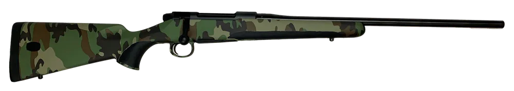 Mauser M18 USMC Camo 7mm Rem Mag Rifle with Threaded Barrel and Storage Compartment Stock