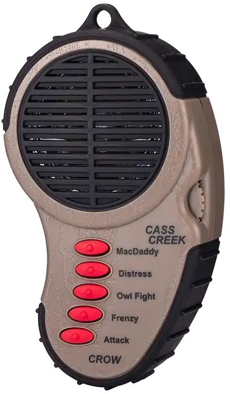 Cass Creek Ergo Electronic Crow Call with 5 Authentic Sounds and Bark Camouflage Finish