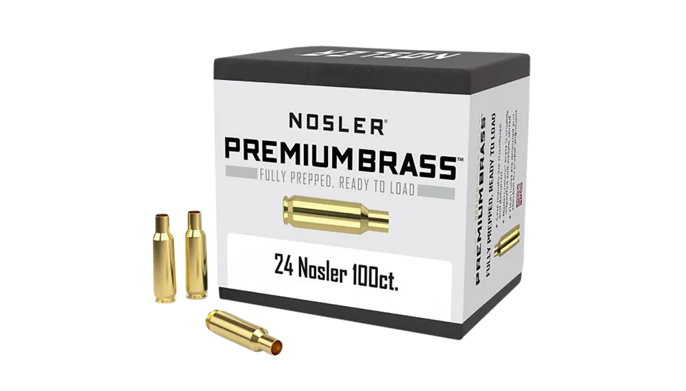 Nosler Premium Unprimed Rifle Brass Cases 24Nosler 100 Count Box