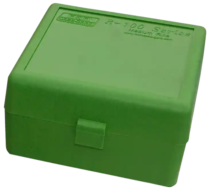 MTM Case-Gard RS10010 100-Round Ammo Box for 223 Rem/204 Ruger - Green Polypropylene Flip-Top