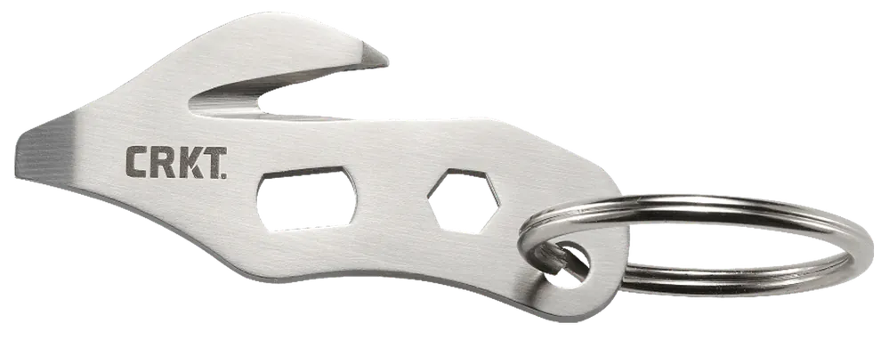 CRKT 2055 K.E.R.T. Silver Fixed Blade Knife with 2.48" 8Cr13MoV Stainless Steel Plain Edge