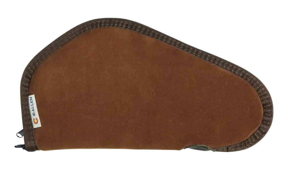 Heritage 8611 Handgun Case - Brown Suede, Faux Sherpa Lining, Lockable Zippers, 11"