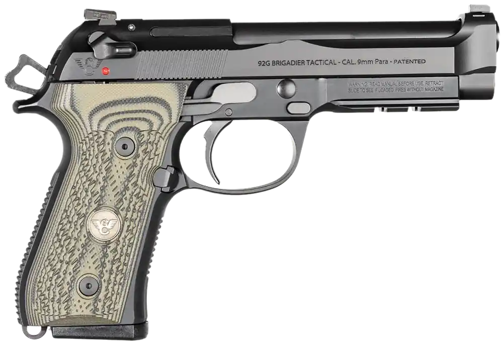 Wilson Combat 92G Brigadier Tactical 9mm Pistol with Dirty Olive G10 Grip