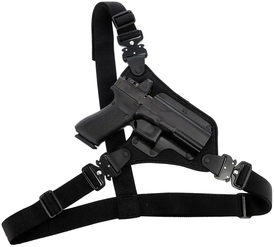 Galco HR166B High Ready Chest Holster for Ruger .357 Blackhawk 5.50" Right Hand, Black Kydex/Nylon, Fits Up To 58" Chest