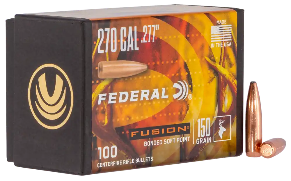 Federal Fusion 270 Win .277 150 gr Soft Point Ammo - 100/Box, 4/Case