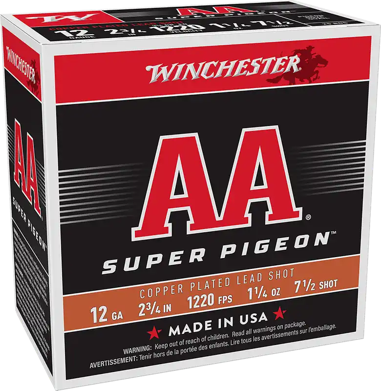 Winchester AA Super Pigeon 12 Gauge Shotgun Shells - 25 Rounds