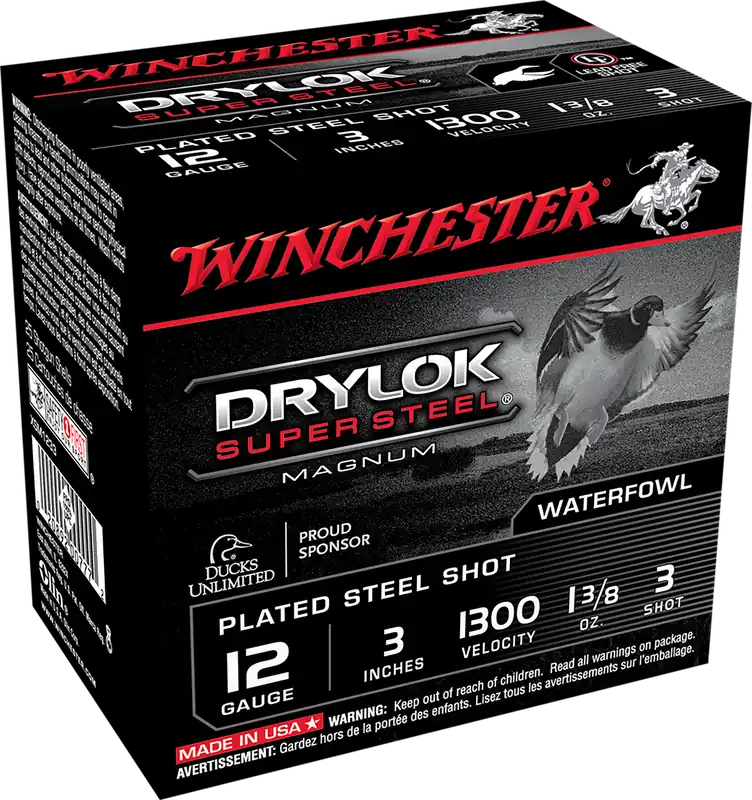 Winchester Drylok Super Steel Magnum 12 Gauge Ammo - 3" 1 3/8oz 3 Shot, 25/Box