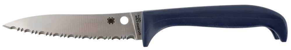 Spyderco K20SPR Counter Puppy 3.48" Serrated Fixed Blade Knife with Purple Handle