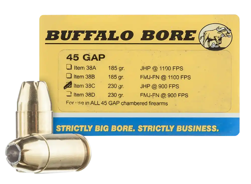 Buffalo Bore 45GAP 230gr JHP Personal Defense Ammo - 20/Box