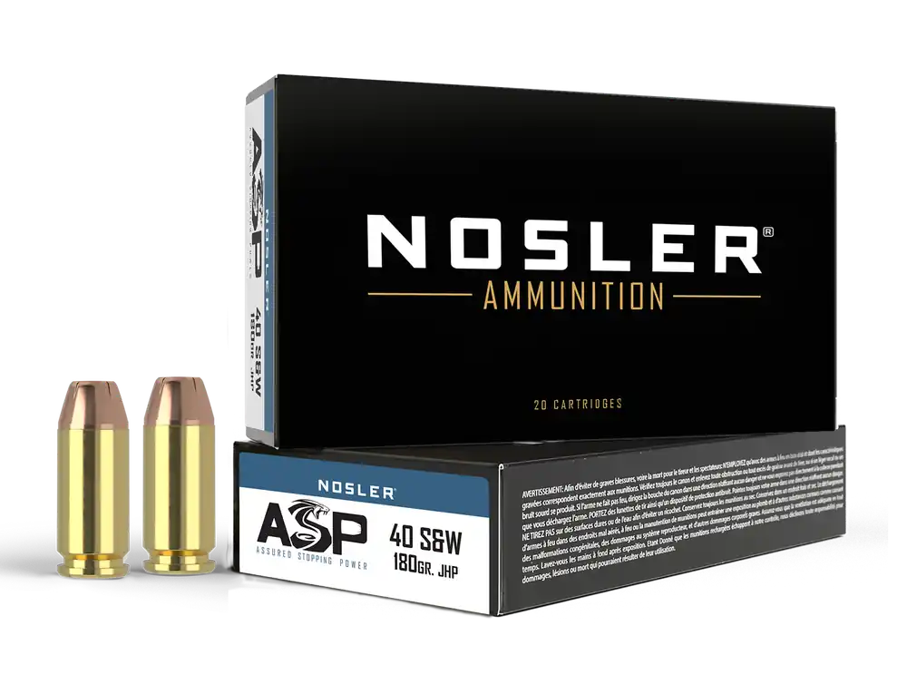Nosler 51212 40S&W 180gr JHP Ammo - 50 Rounds/Box, 10 Boxes/Case