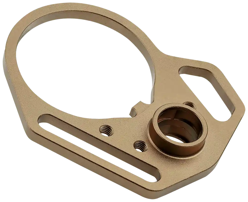 Strike Industries QD End Plate with Hook & Anti-Rotation Castle Nut, FDE Finish