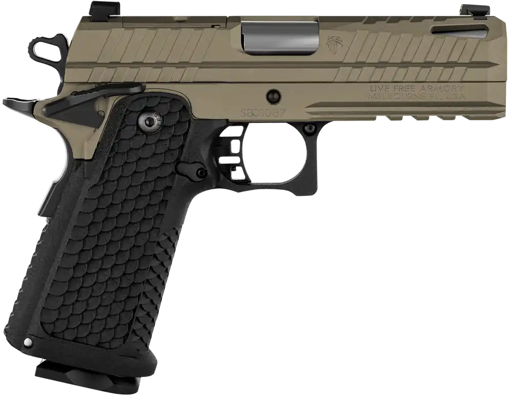 Live Free Armory Apollo 11 9mm Pistol 17+1 4.15" Stainless Slide FDE Cerakote