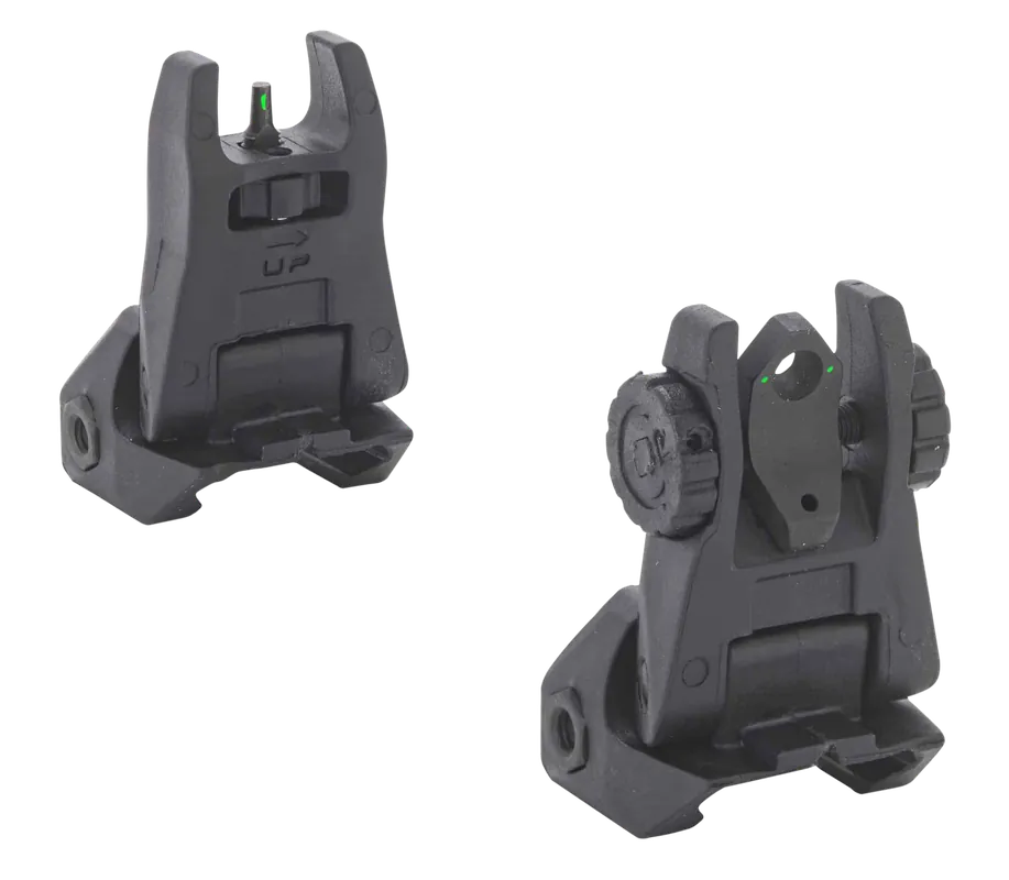 Meprolight USA AR-15 Flip-Up Sight Set with Green Tritium Front and Rear