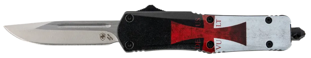 Templar Knife STK332 Gen II: Compact OTF with Templar Flag Design and Glass Breaker