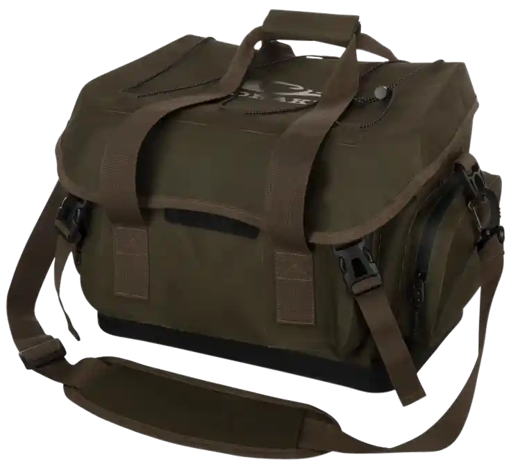 Drake Waterfowl Blind Bag with Storage Pockets and Adjustable Strap - Medium Green Timber