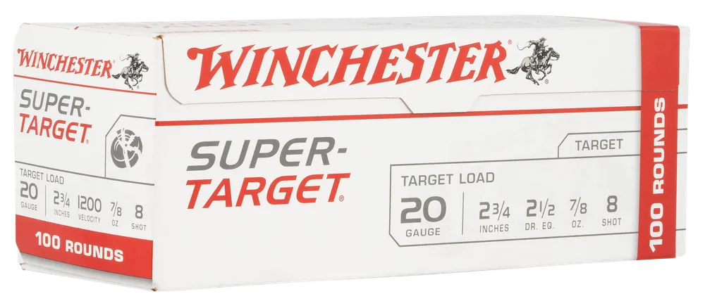 Winchester Super-Target 20 Gauge 2.75" 7/8oz 8 Shot Value Pack (100 Rounds)