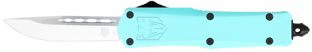 CobraTec FS-3 Small OTF Knife with 2.75" D2 Steel Blade and Mint Blue Handle